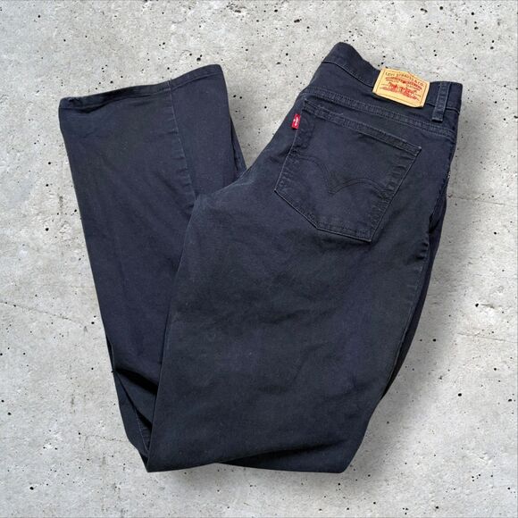 Levi’s 550 Relaxed Boot Cut Women’s Jeans Black Size 16L Stretch Mid Rise - Picture 1 of 14